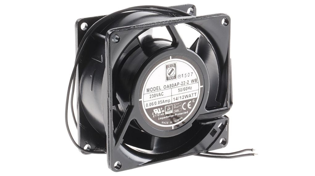 Axial Fan AC Ball 80x80x38mm 230V 50mA 22dBA 42.5m³/h IP44